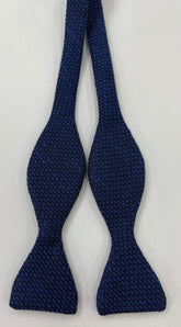 Navy Blue Shantung Grenadine Grossa Silk Bow Tie #SHGBT-3